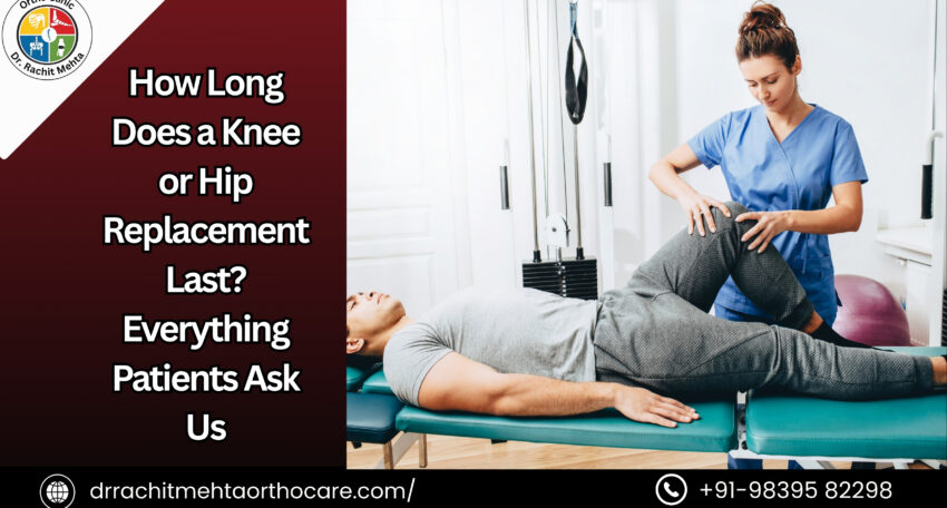 showing knee replacement survival rates — 90% at 10 years, 80% at 20 years"