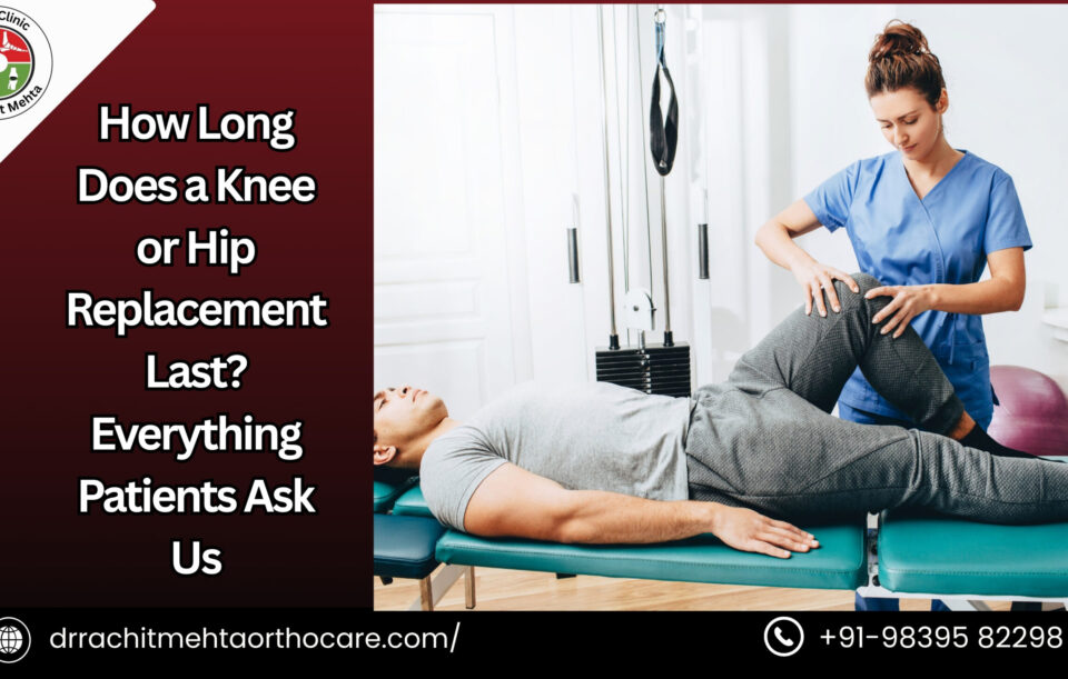 showing knee replacement survival rates — 90% at 10 years, 80% at 20 years"